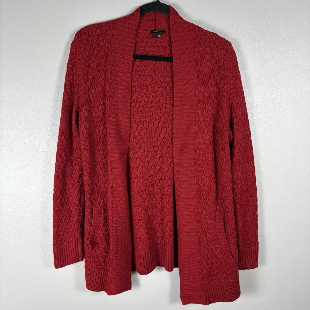 Talbots Women's‎ Medium Petite Lambswool Blend Open Front Long Sleeve Cardigan